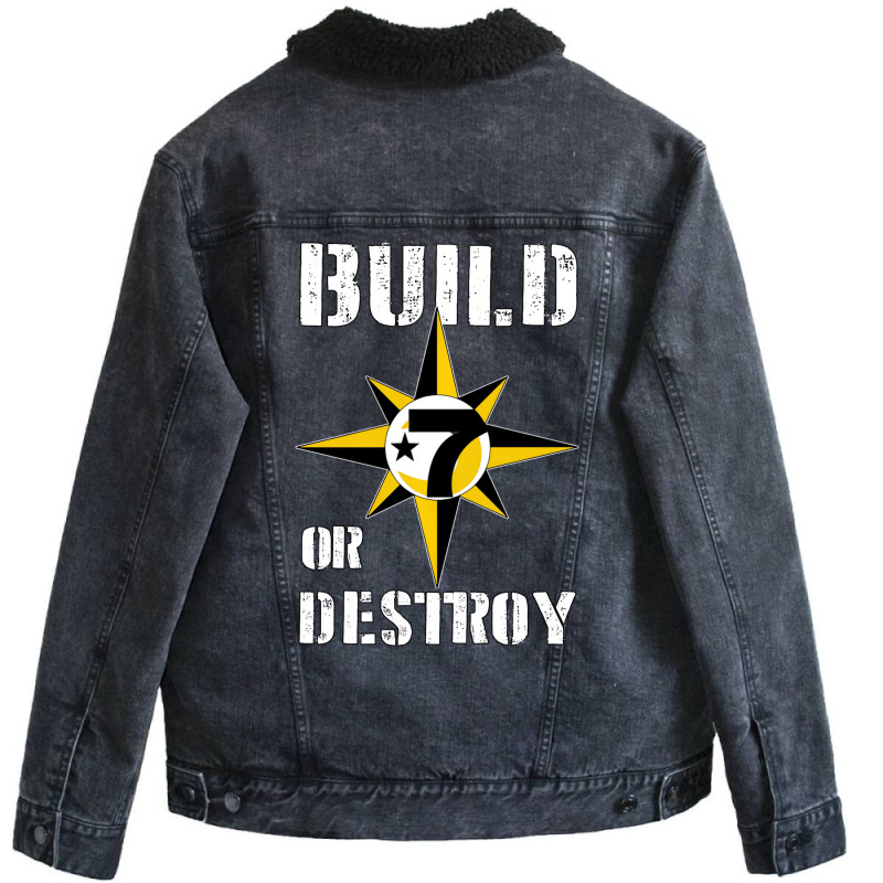 Build Or Destroy Mathematics Allah 5 Percent Godbo Unisex Sherpa-lined Denim Jacket | Artistshot