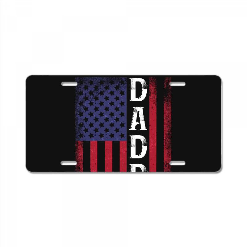 Daddy American Flag For Dark License Plate | Artistshot