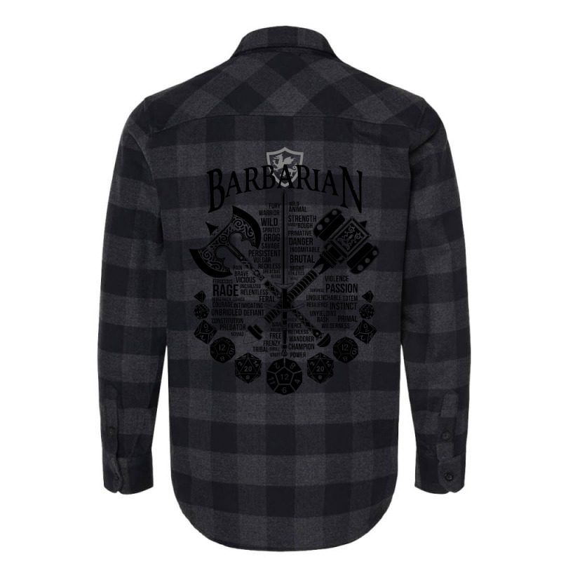 Rpg Class Series Barbarian   Black Version Flannel Shirt | Artistshot