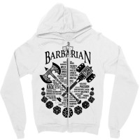 Rpg Class Series Barbarian   Black Version Zipper Hoodie | Artistshot