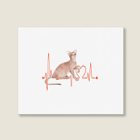 Oriental Cat Heartbeat Ekg Cat Mom Cat Dad Cat Lov Landscape Canvas Print | Artistshot