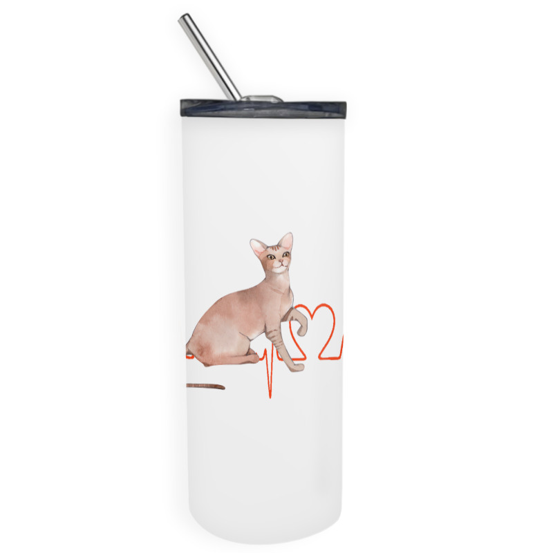 Oriental Cat Heartbeat Ekg Cat Mom Cat Dad Cat Lov Skinny Tumbler | Artistshot