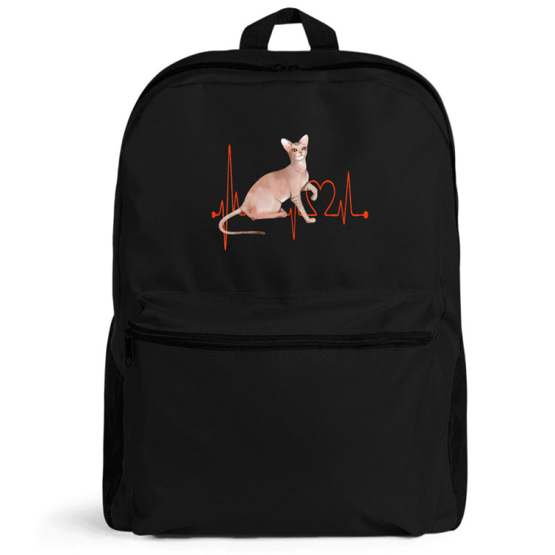 Oriental Cat Heartbeat Ekg Cat Mom Cat Dad Cat Lov Backpack | Artistshot