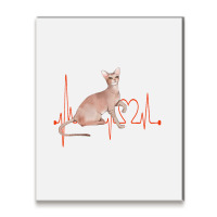 Oriental Cat Heartbeat Ekg Cat Mom Cat Dad Cat Lov Metal Print Vertical | Artistshot