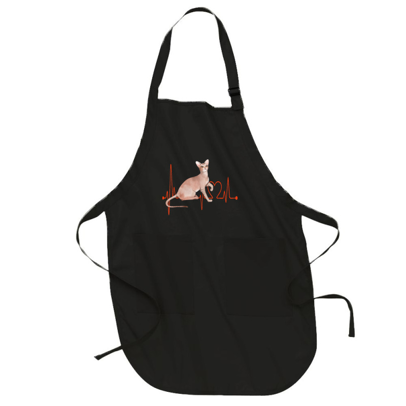 Oriental Cat Heartbeat Ekg Cat Mom Cat Dad Cat Lov Full-length Apron | Artistshot