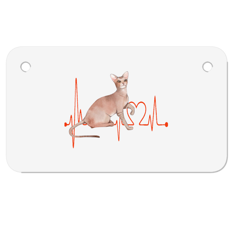 Oriental Cat Heartbeat Ekg Cat Mom Cat Dad Cat Lov Motorcycle License Plate | Artistshot