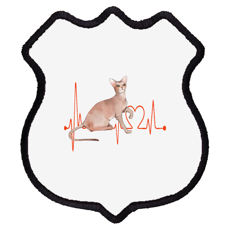 Oriental Cat Heartbeat Ekg Cat Mom Cat Dad Cat Lov Shield Patch | Artistshot