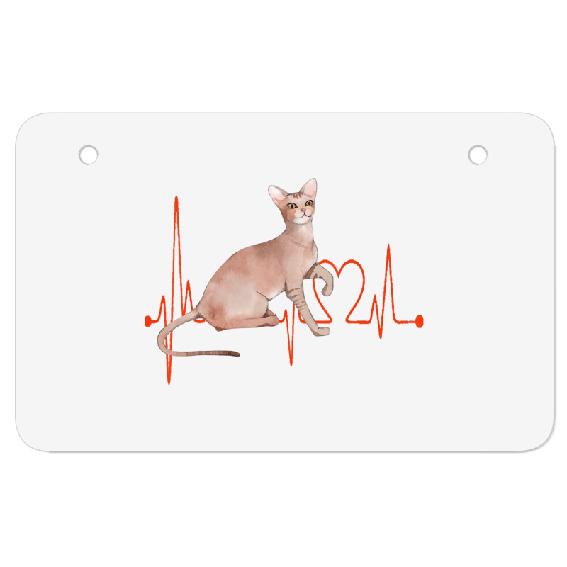 Oriental Cat Heartbeat Ekg Cat Mom Cat Dad Cat Lov Atv License Plate | Artistshot