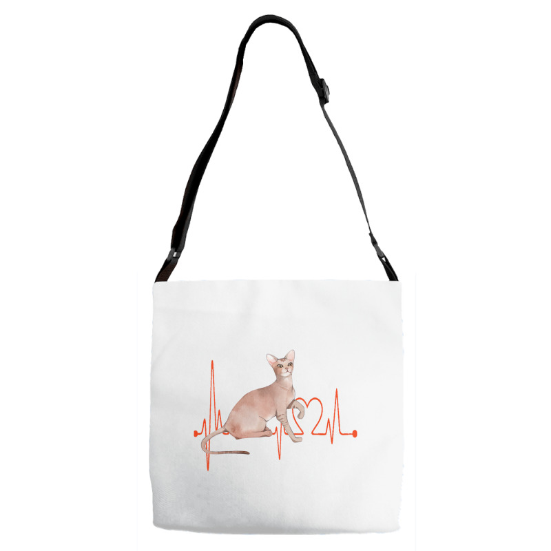 Oriental Cat Heartbeat Ekg Cat Mom Cat Dad Cat Lov Adjustable Strap Totes | Artistshot