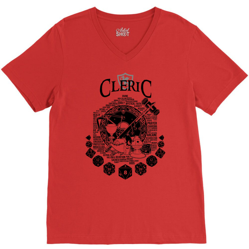 Rpg Class Series Cleric   Black Version V-neck Tee | Artistshot