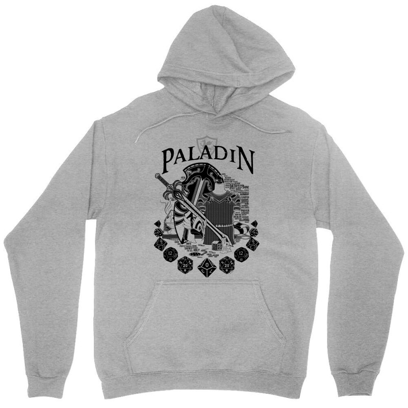 Rpg Class Series Paladin   Black Text Unisex Hoodie | Artistshot