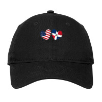 Usa Dominican Republic Flag Heart Dominican American T Shirt Adjustable Cap | Artistshot