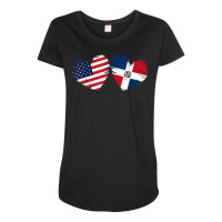 Usa Dominican Republic Flag Heart Dominican American T Shirt Maternity Scoop Neck T-shirt | Artistshot