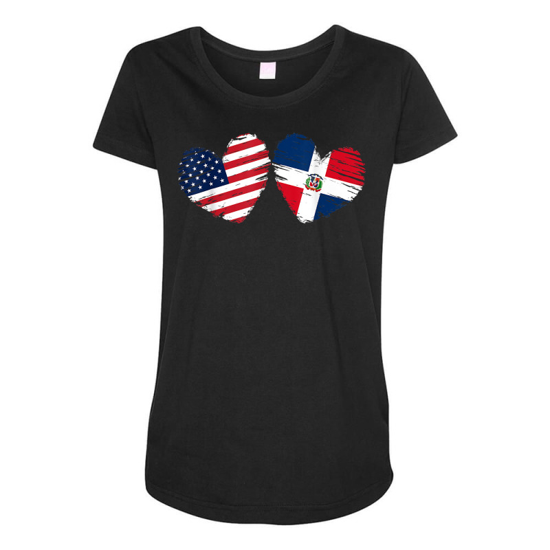 Usa Dominican Republic Flag Heart Dominican American T Shirt Maternity Scoop Neck T-shirt by men.adam | Artistshot