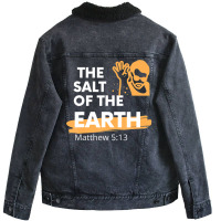 The Salt Of The Earth Brother Sprinkling Salt Meme Unisex Sherpa-lined Denim Jacket | Artistshot