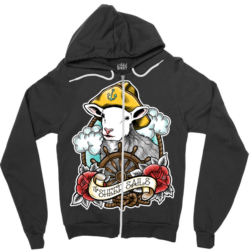 The Sheep Sails Zipper Hoodie | Artistshot