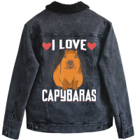 I Love Capybaras   Funny Capybara Cavies Rodent Lo Unisex Sherpa-lined Denim Jacket | Artistshot