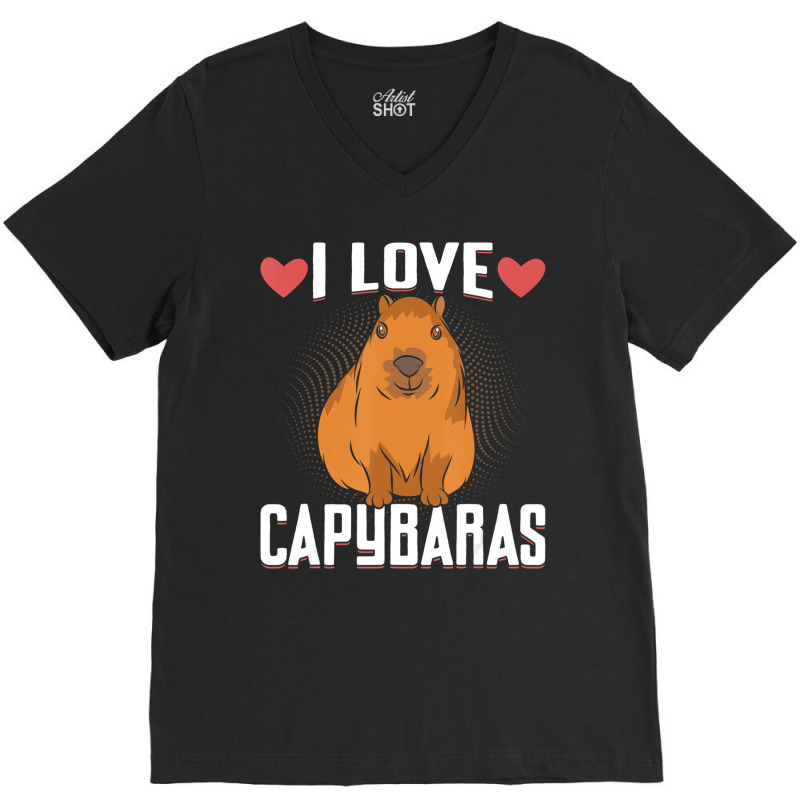 I Love Capybaras   Funny Capybara Cavies Rodent Lo V-neck Tee | Artistshot