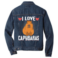 I Love Capybaras   Funny Capybara Cavies Rodent Lo Men Denim Jacket | Artistshot