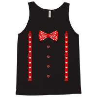 Red Hearts Bow Tie Suspenders Valentines Day Costu Tank Top | Artistshot