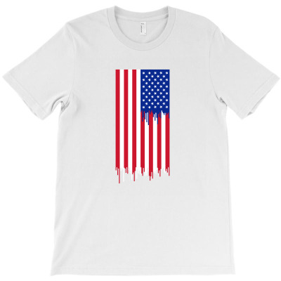 American Flag Dripping Paint T-shirt Designed By Chakib Alami