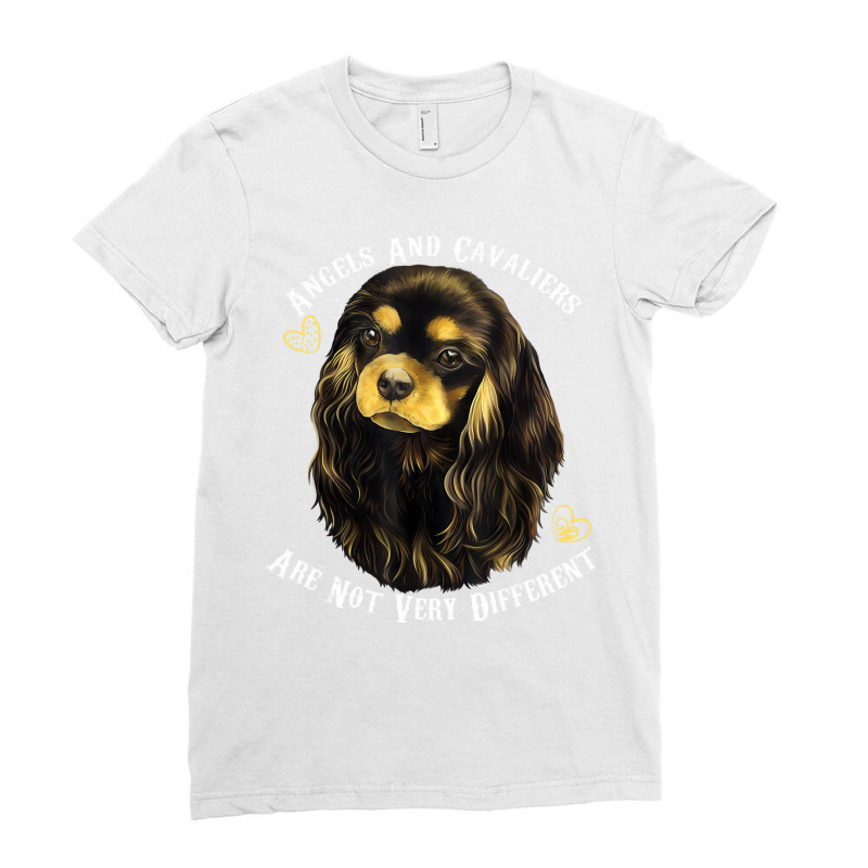 Cavalier King Charles Spaniel Black And Tan T Shir Ladies Fitted T-Shirt by chomibe | Artistshot