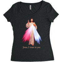 Divine Mercy Jesus I Trust In You T Shirt Women's Triblend Scoop T-shirt | Artistshot