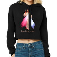 Divine Mercy Jesus I Trust In You T Shirt Cropped Hoodie | Artistshot