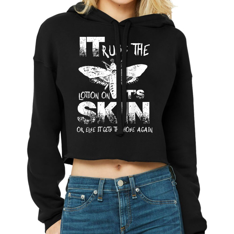 Funny It Rubs The Lotion On Its Skin Vintage Insec Cropped Hoodie | Artistshot