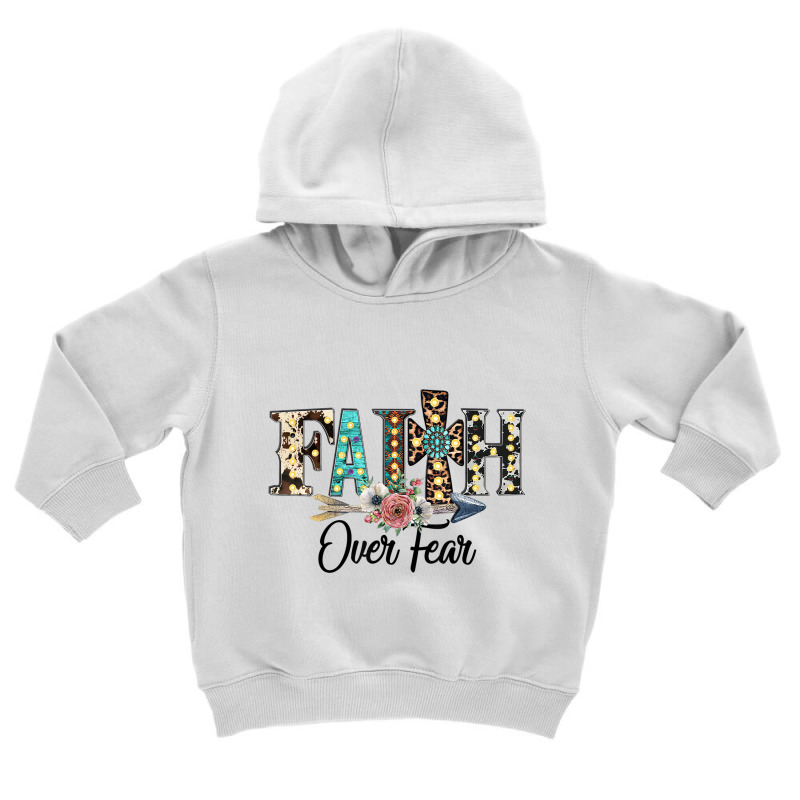 Leopard Faith Over Fear Cross Flowers Western Chri Toddler Hoodie by dong | Artistshot