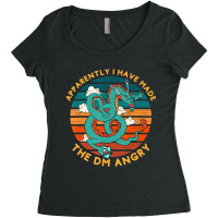 Because I Made The Dm Angry Vintage Dungeon Rpg Di Women's Triblend Scoop T-shirt | Artistshot