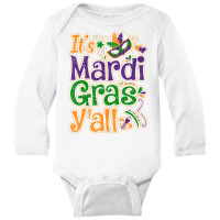 Beads Itâ€™s Mardi Gras Yâ€™all Tee Para Long Sleeve Baby Bodysuit | Artistshot