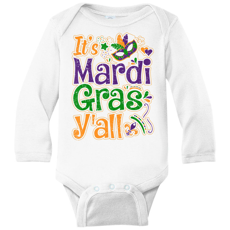 Beads Itâ€™s Mardi Gras Yâ€™all Tee Para Long Sleeve Baby Bodysuit | Artistshot