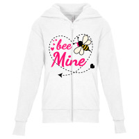 Bee Mine Pink Heart And Honey Bee Valentines Day T Youth Zipper Hoodie | Artistshot