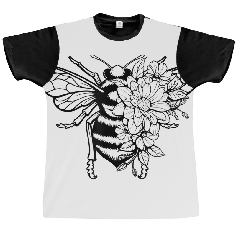 Bee With Flowers For Men Women Beekeeper Bees Love Graphic T-shirt | Artistshot