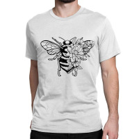 Bee With Flowers For Men Women Beekeeper Bees Love Classic T-shirt | Artistshot