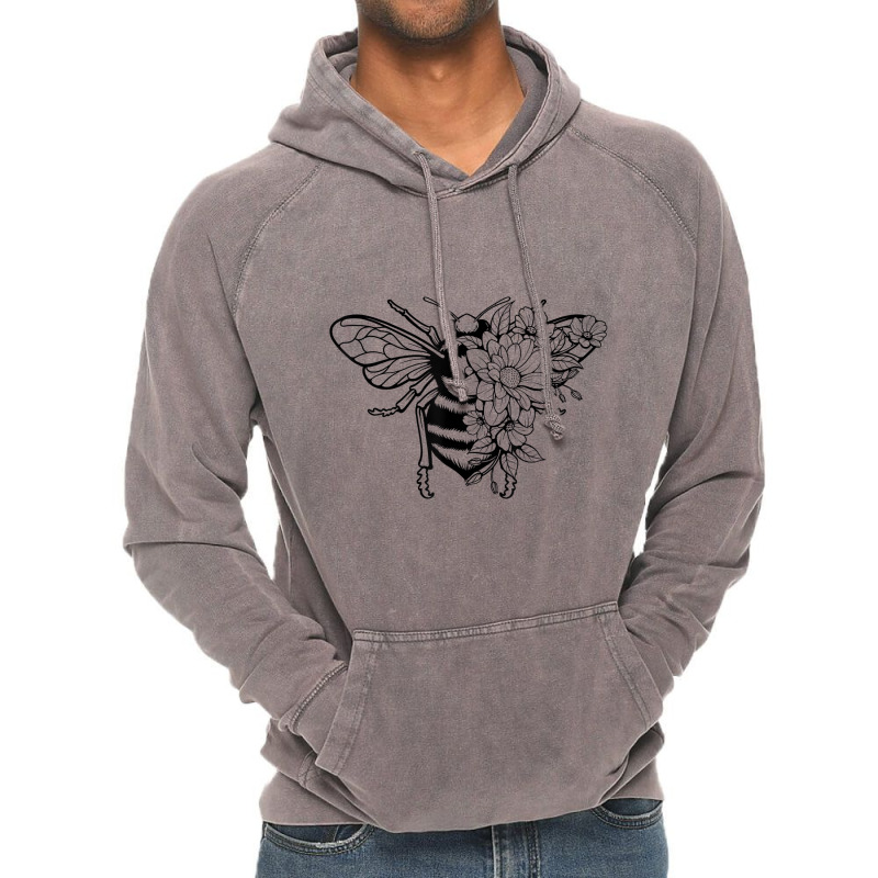 Bee With Flowers For Men Women Beekeeper Bees Love Vintage Hoodie | Artistshot