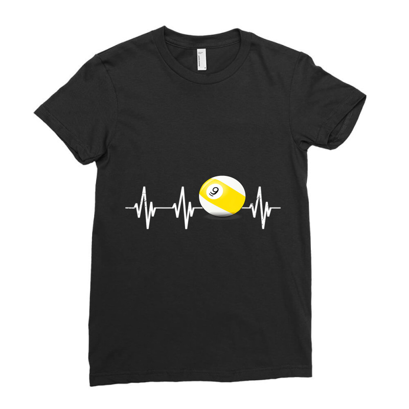 Billiard Heartbeat Pool 9 Ball Billiard Ball Heart Ladies Fitted T-Shirt by aiiluurosy | Artistshot