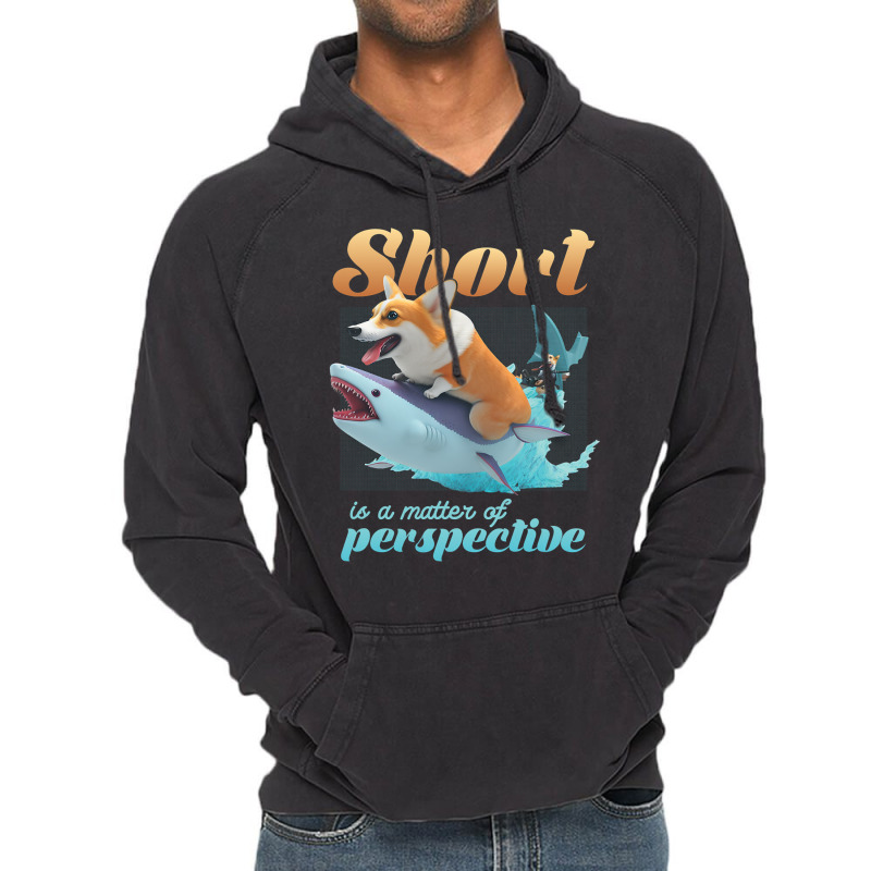 Short Is A Matter Of Perspective Animal Dog Corgi Vintage Hoodie | Artistshot