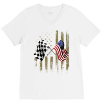 Dirt Track Racing Motocross Stock Car Racing T Shi V-neck Tee | Artistshot