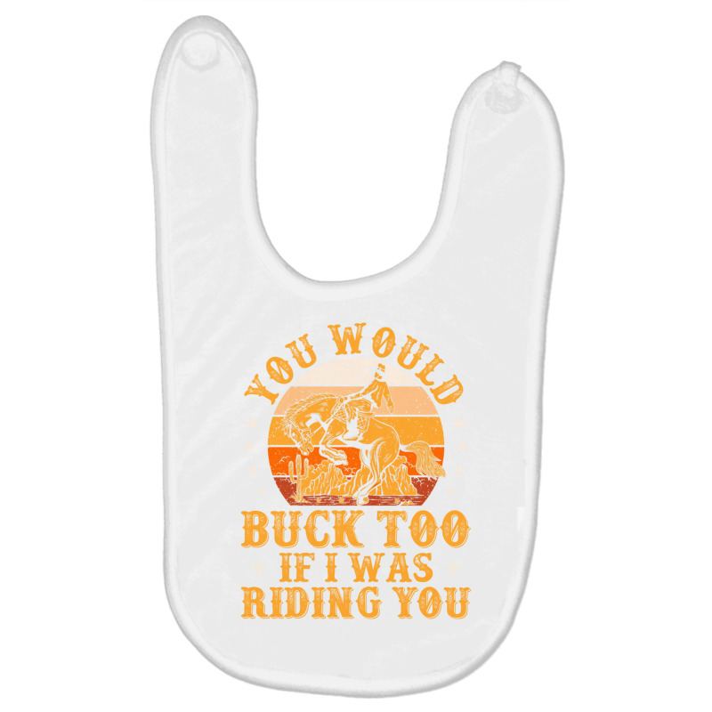 Funny Rodeo Bucking Bronco Horse Retro Bronc Rider Baby Bibs by validokel | Artistshot