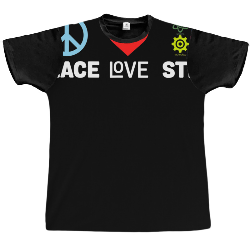 Peace Love Stem Science Technology Engineering Mat Graphic T-shirt | Artistshot