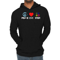 Peace Love Stem Science Technology Engineering Mat Lightweight Hoodie | Artistshot