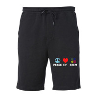 Peace Love Stem Science Technology Engineering Mat Fleece Short | Artistshot