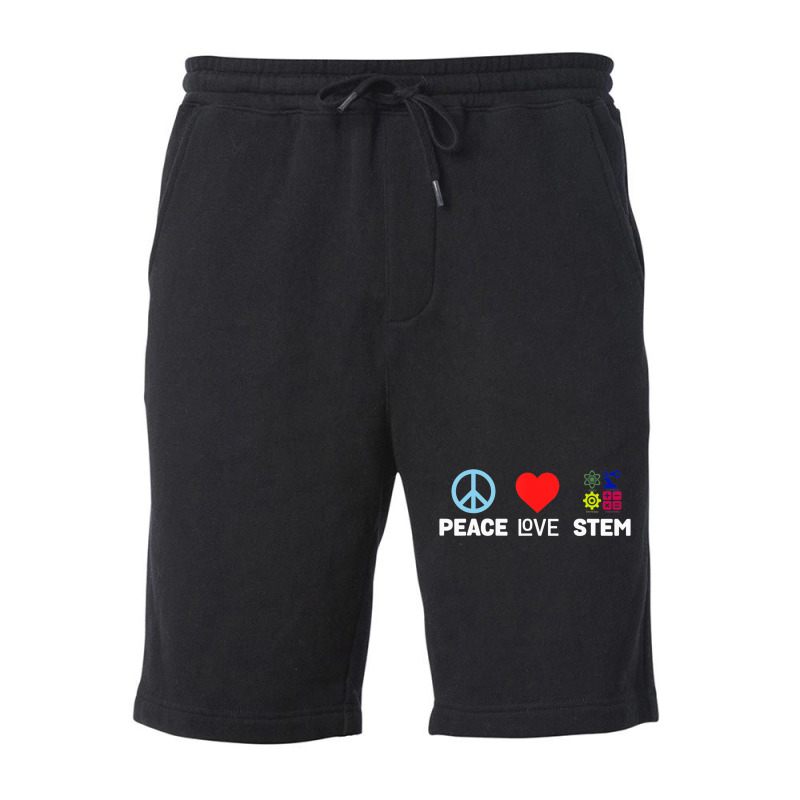 Peace Love Stem Science Technology Engineering Mat Fleece Short | Artistshot