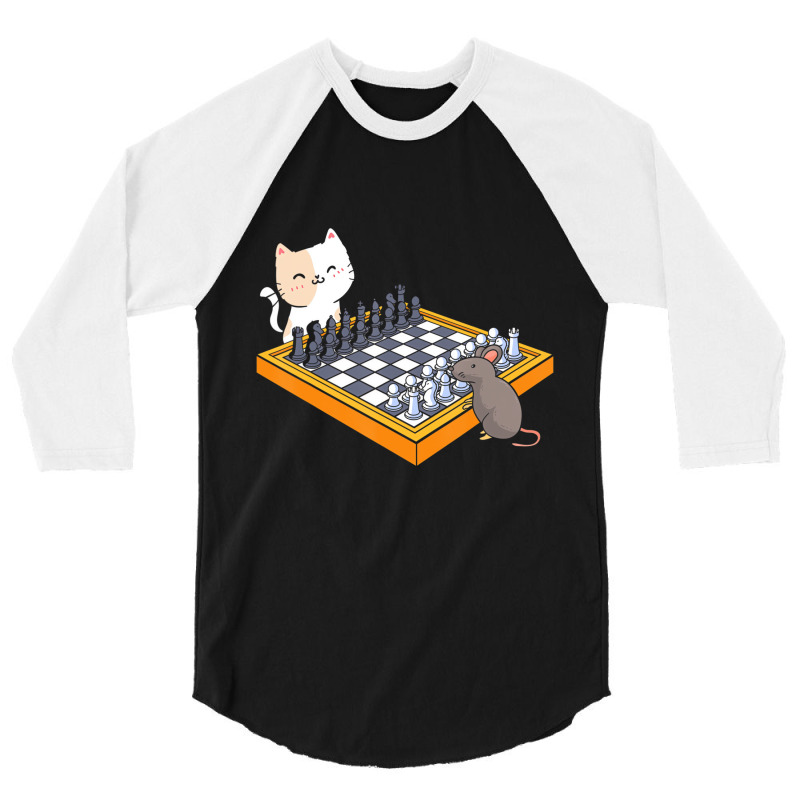 Cat Owner Chess Board Grandmaster Board Game Chess 3/4 Sleeve Shirt | Artistshot