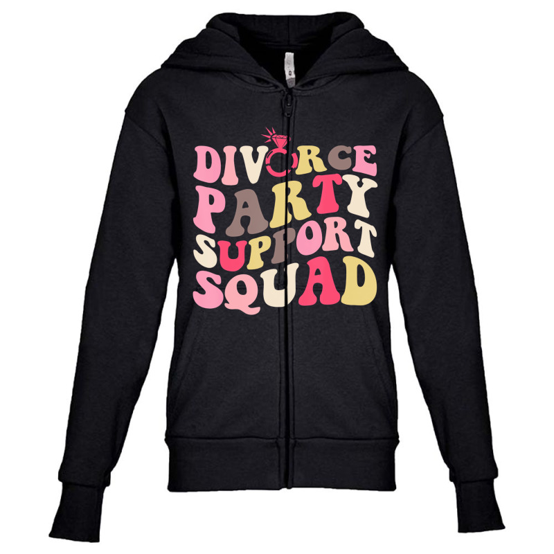 Funny Divorced Art For Men Women Support Squad Div Youth Zipper Hoodie by mogakino | Artistshot