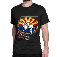 Arizona Dressage Horse And Rider With State Flag Classic T-shirt | Artistshot