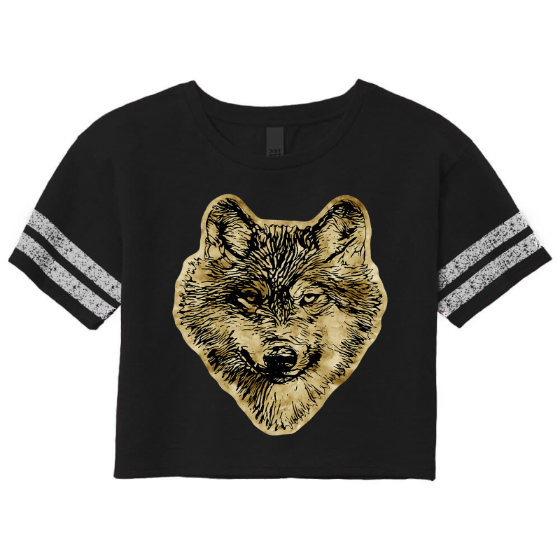 Smiling Wolf Head Lines Silhouette 2 Fan Fun Scorecard Crop Tee by Upsunshine | Artistshot