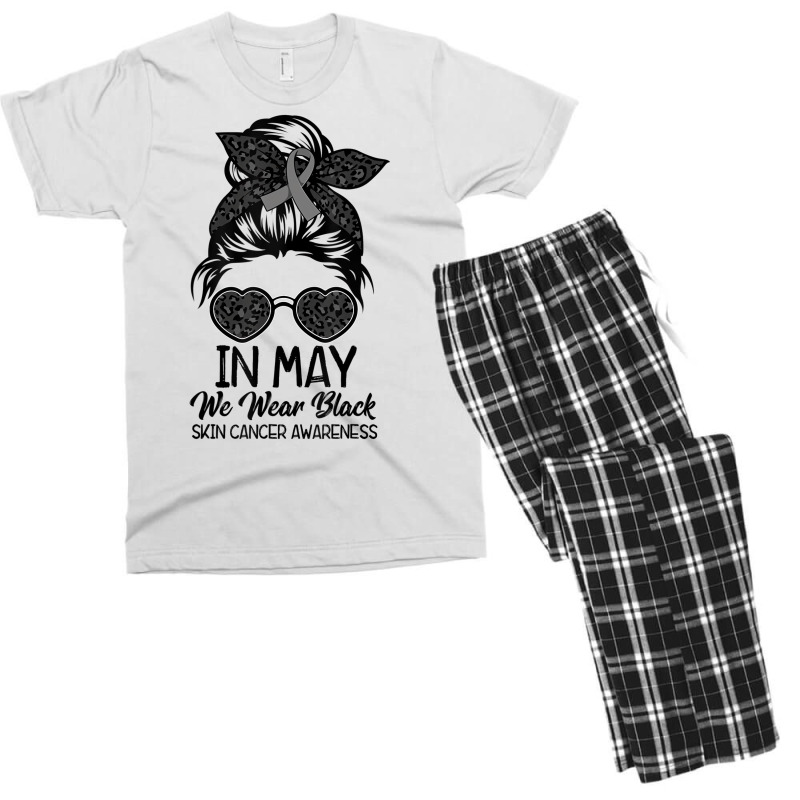 In May We Wear Black Skin Cancer Awareness Month T Men's T-shirt Pajama Set | Artistshot